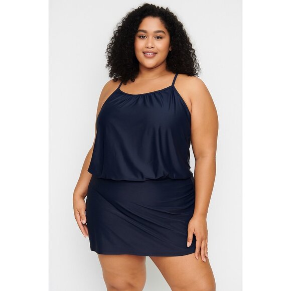 Time And Tru 2 Piece Tankini Snd Swim Skirt Set Black Size XL Beach Summer Cute - Picture 1 of 16